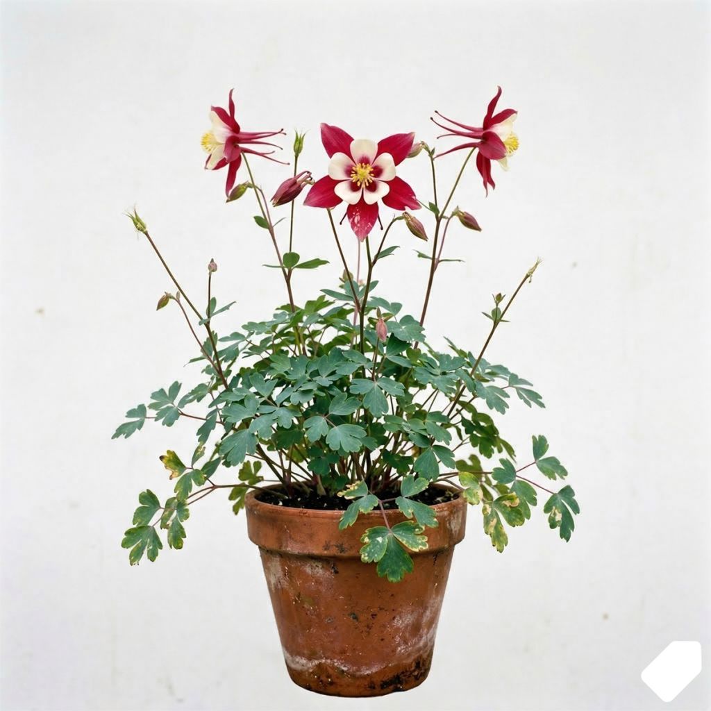 Ancolie rouge et blanche
