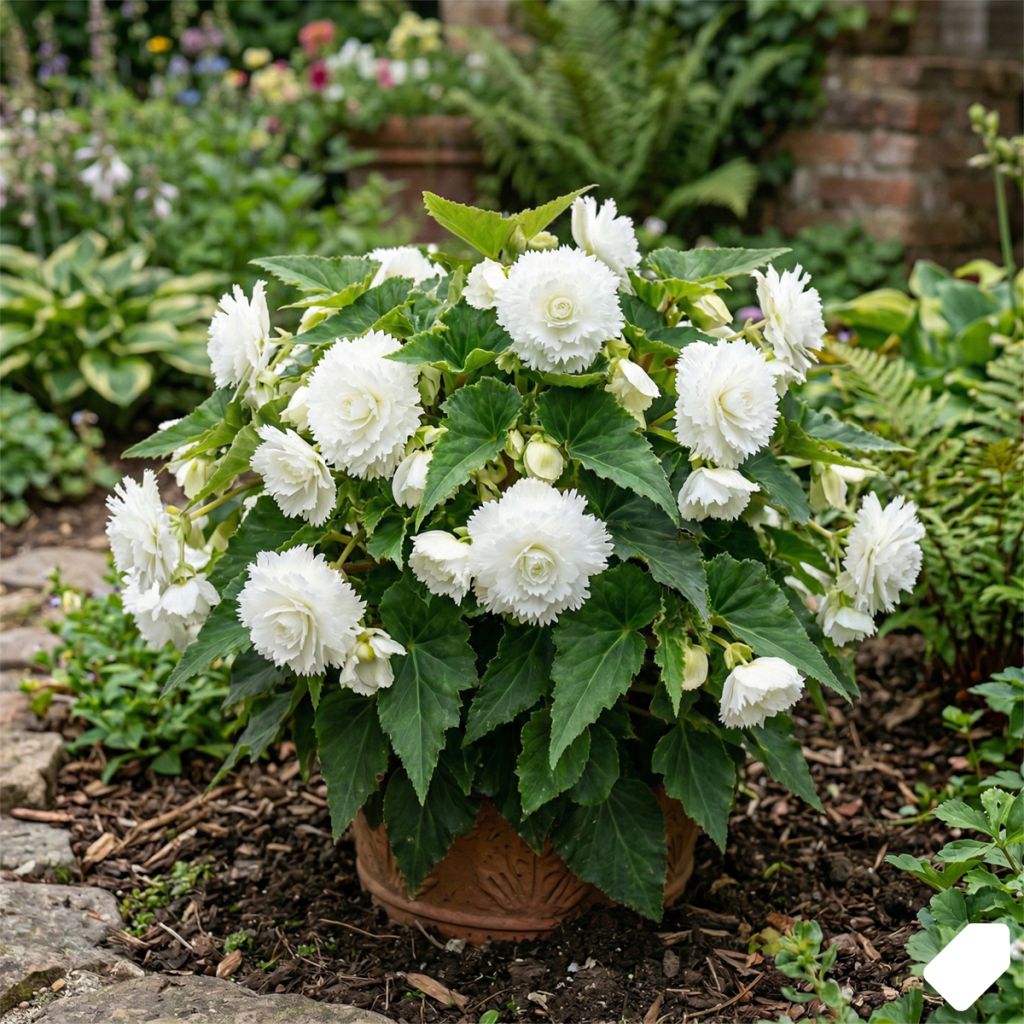 Begonia frisé blanc