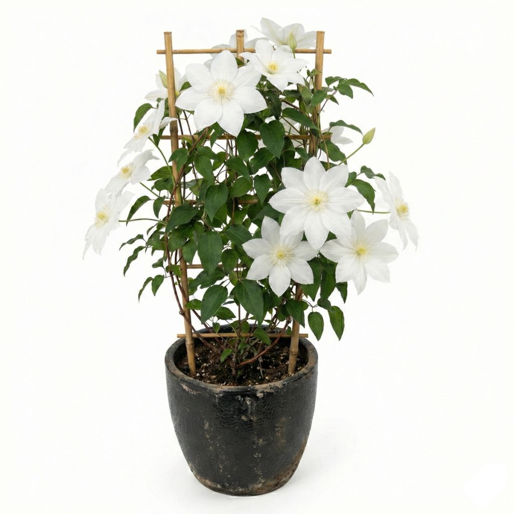 Clématite d’été blanc crème