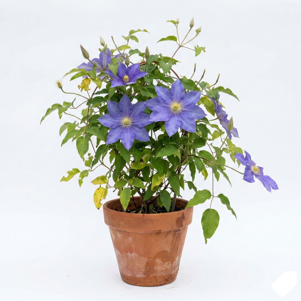 Clématite d’été bleu violacé