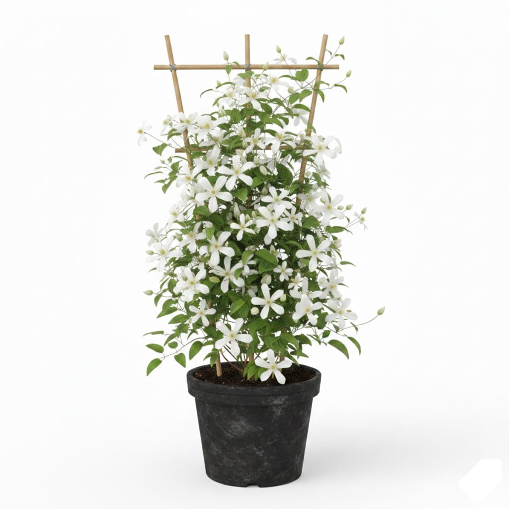 Clématite de printemps blanc pur