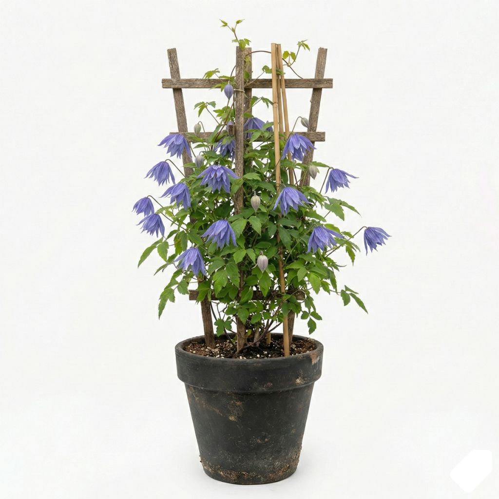 Clématite de printemps bleu à violet clair