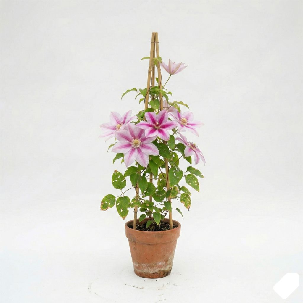 Clématite de printemps et d’été rose tendre et vif