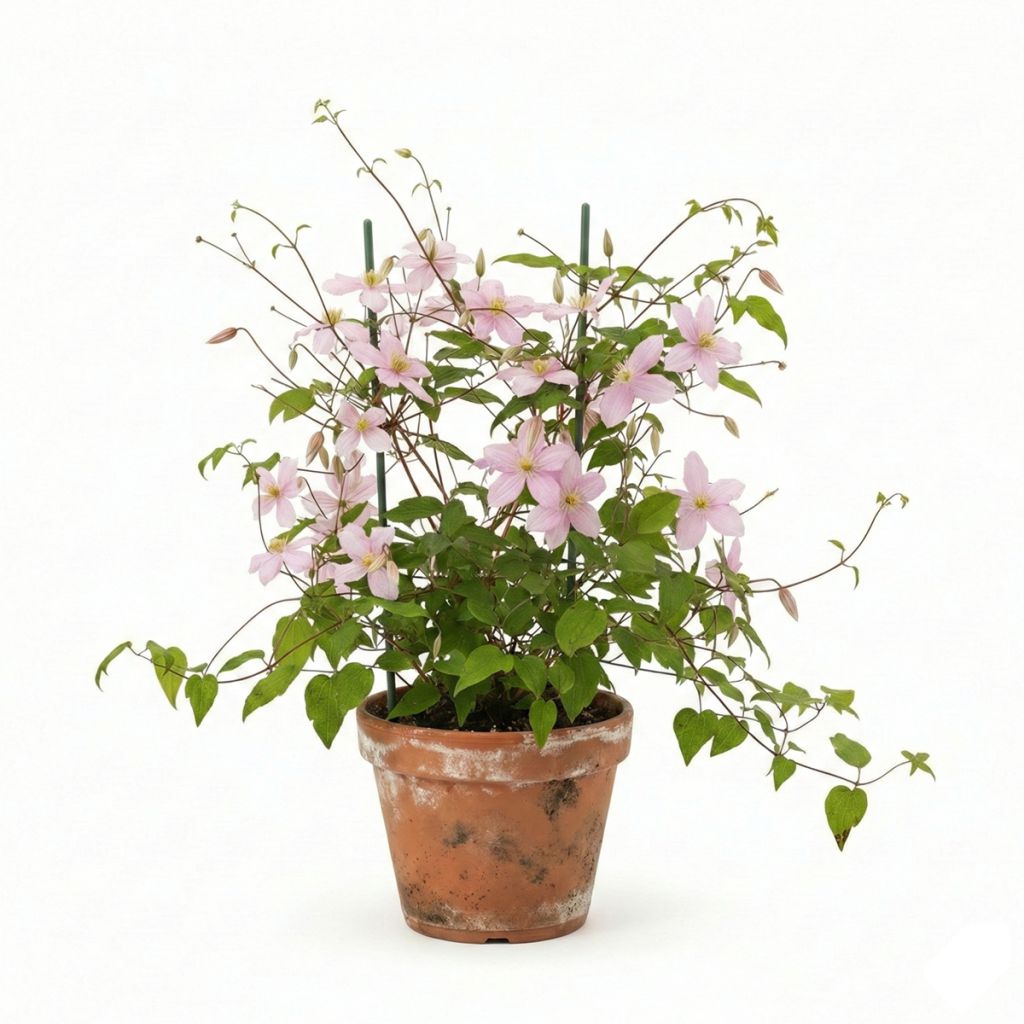 Clématite de printemps rose clair