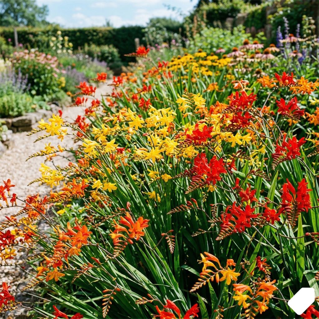 Crocosmia en mélange à petites fleurs