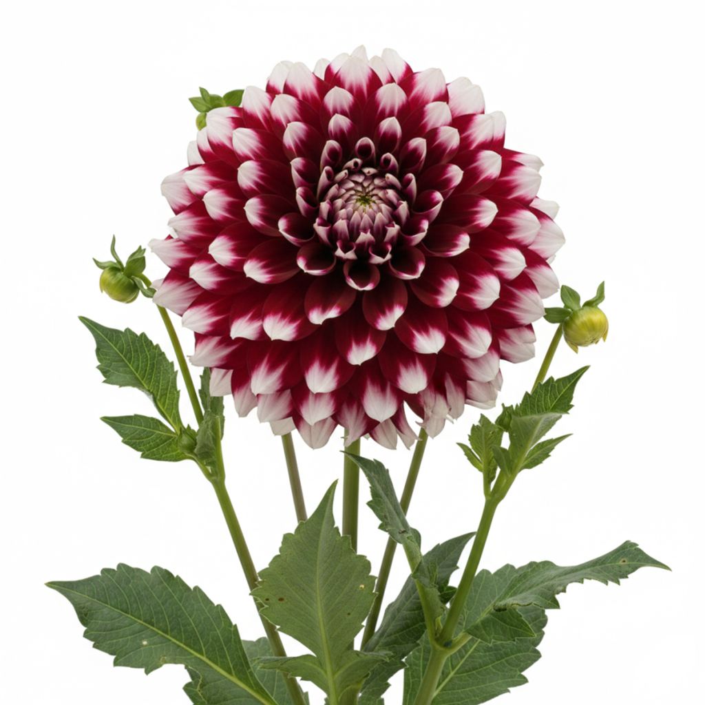 Dahlia géant pourpre et blanc