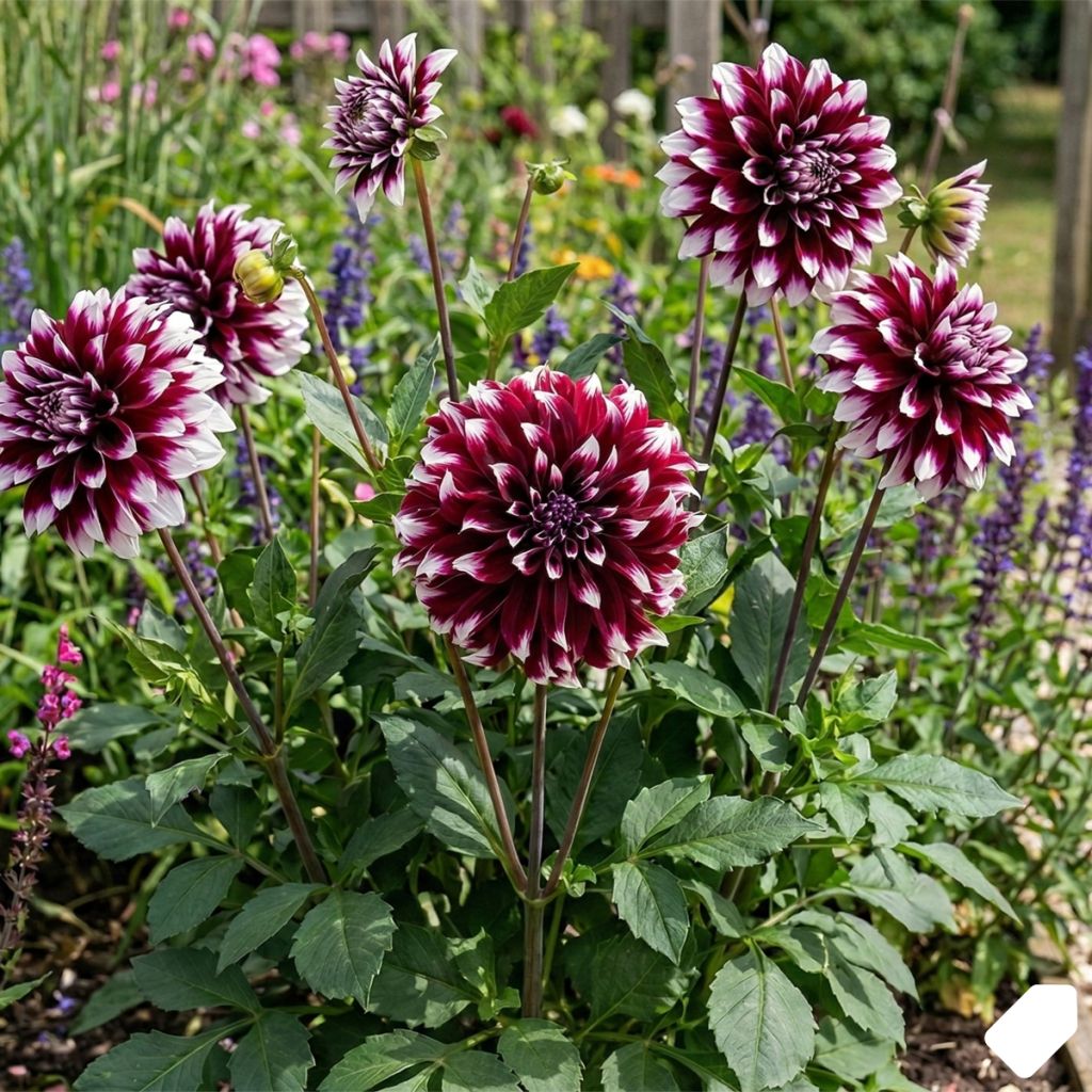 Dahlia géant pourpre et blanc