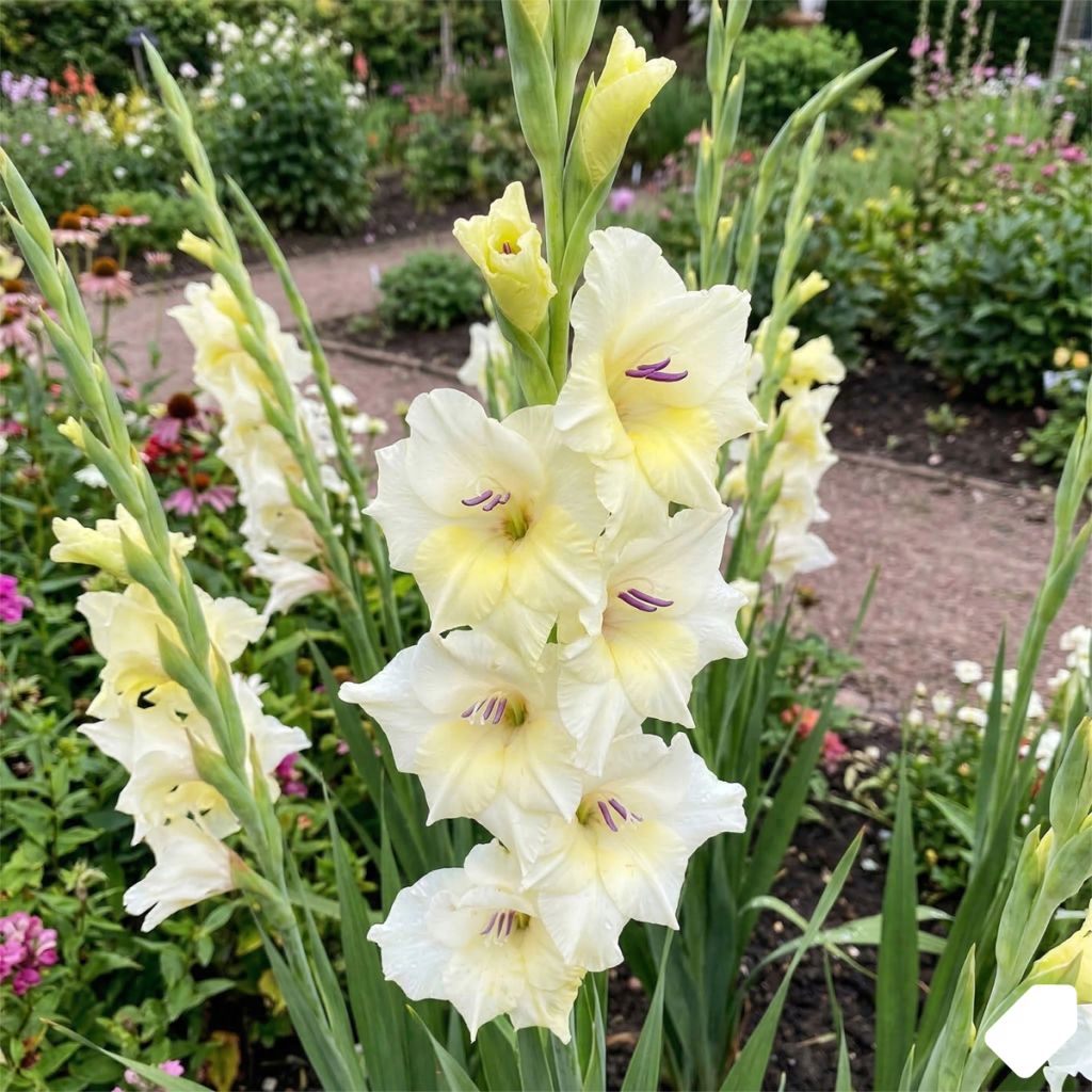 Glaïeul à grandes fleurs blanc
