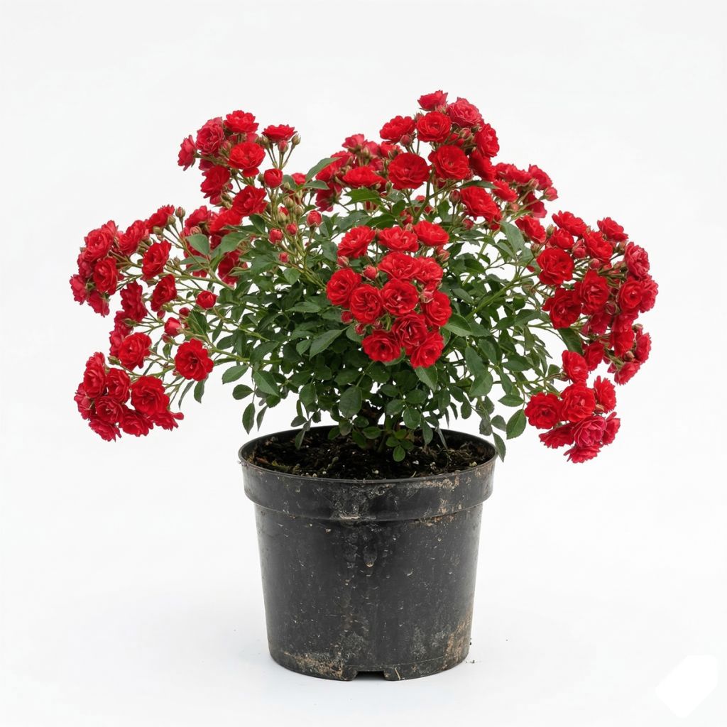 Rosier à fleurs doubles rouge