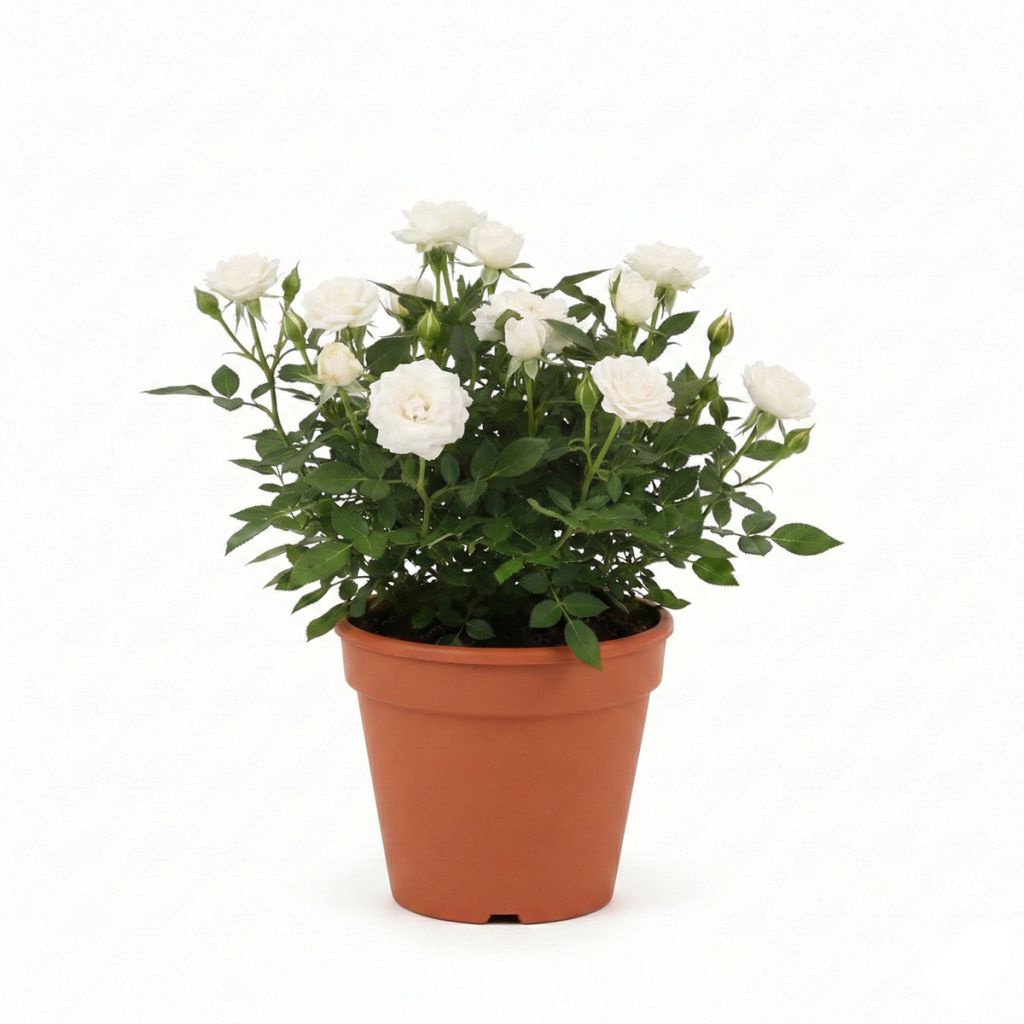 Rosier miniature blanc
