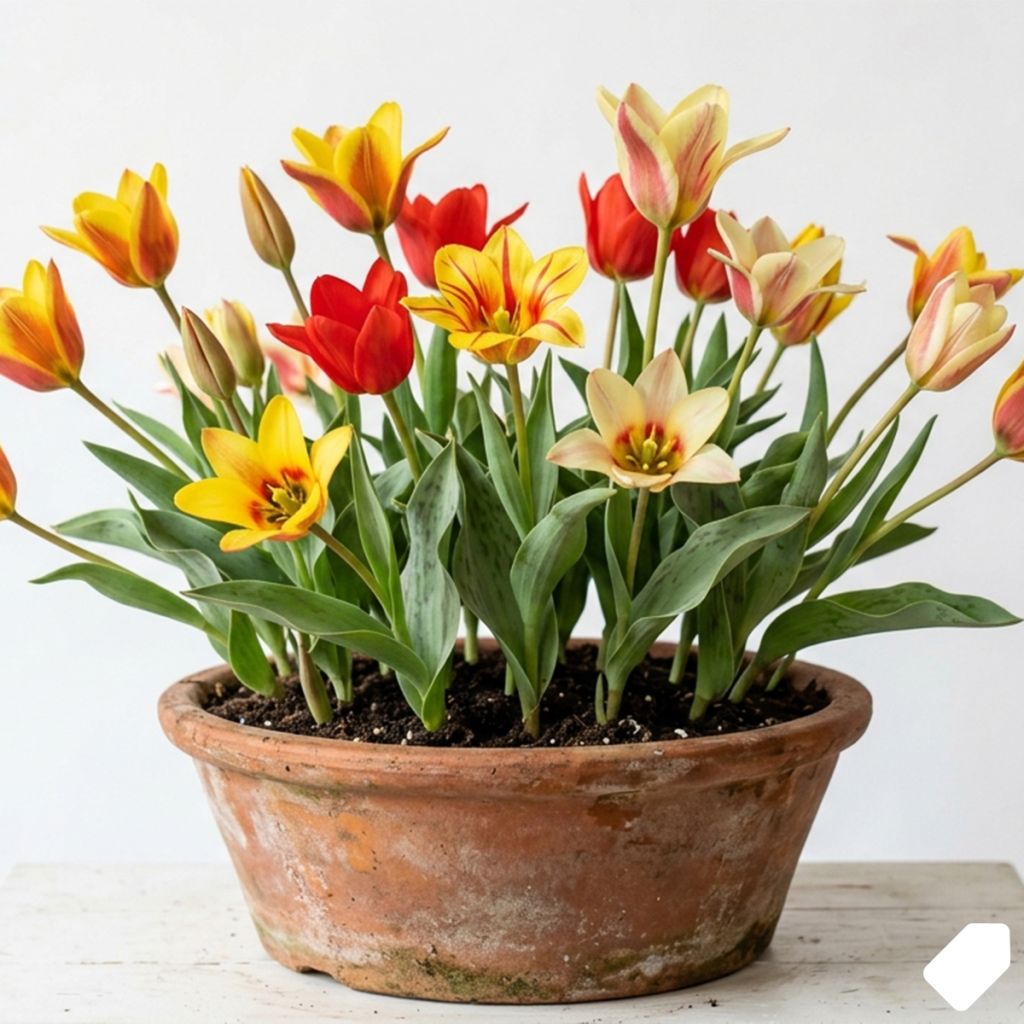 Tulipe à tige courte en mélange