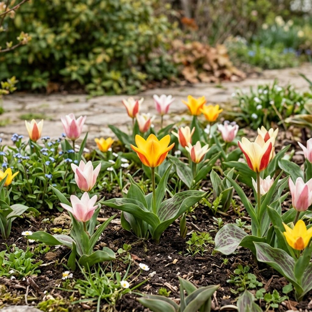 Tulipe à tige courte en mélange